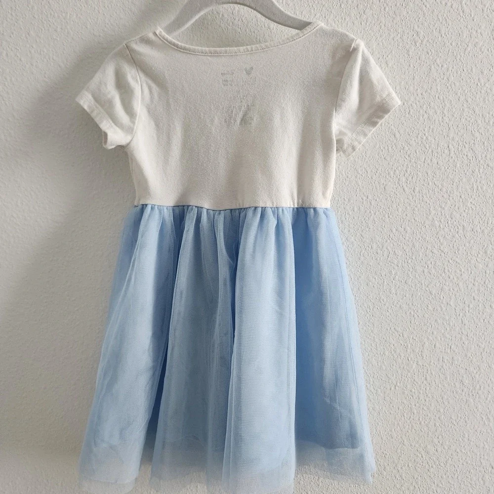 Disney‎ Cinderella Tutu Dress Girls 3T White Blue Glitter Princess